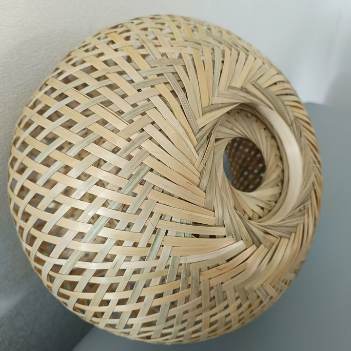 Lámpara de sombra de ratán tejido a mano estilo bohemio - Adecuada para montaje flush y luces de techo o uso decorativo, ideal para sala de estar, dormitorio, cocina y habitación de niños, área de comedor...