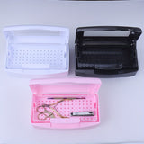 1 caja de esterilización de herramientas de uñas con compartimentos para limpieza y almacenamiento, ideal para uso en salones | Diseño minimalista | Cierre seguro, perfecto para salones de peluquería, estaciones de pedicura, técnicos de uñas y soluciones
