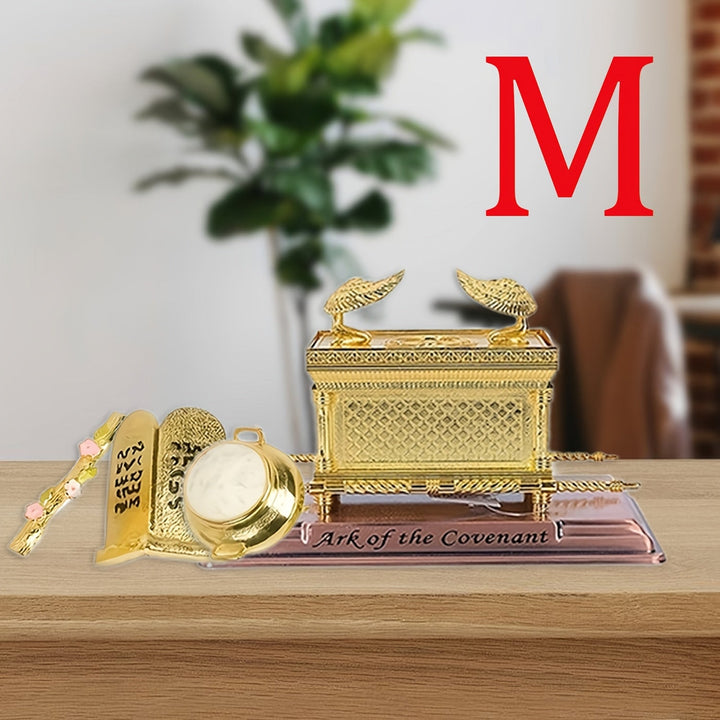 1 Juego, Arca de la Alianza Dorada, Juego de 4 Piezas de Adornos de Estatuas, Decoración Clásica para el Hogar, Estatuas de Decoración Religiosa, Adecuado para Regalos de Decoración de Hogar para Vacaciones