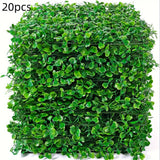 Pared de Hierba Artificial, 25cm x 25cm (10 o 20 piezas de Paneles de Pared Verde Artificial, Protección UV Paneles de Buxo Verde, Decoración de Pared de Plantas para Interiores y Exteriores y Cubierta de Valla para Privacidad