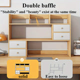 Estantería Moderna de Roble de 3 Niveles con Cajones - Almacenamiento Resistente y Versátil para Libros, Cosméticos y Suministros de Oficina - Perfecta para Dormitorio, Sala de Estar o Oficina en Casa, Estantes de Almacenamiento