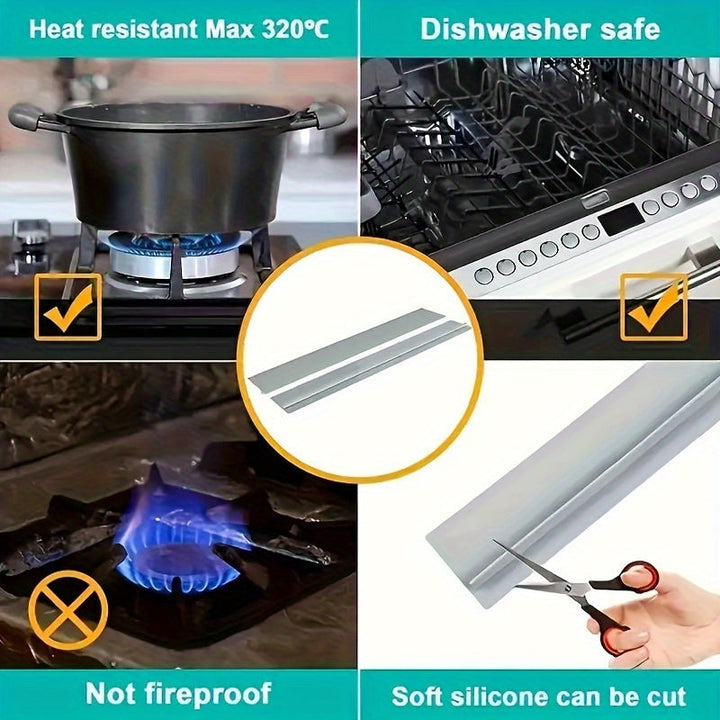 Cubierta de Silicona para Hueco de Estufa Resistente al Calor Protector de Encimera de Estufa Sellador de Hueco para Horno Gabinete de Cocina y Encimera de Estufa, Fácil de Limpiar