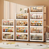 1pc Organizador de almacenamiento independiente de varios niveles, Gabinete de plástico de doble puerta para juguetes, snacks, ropa - Unidad de estanterías apilables versátiles para varios tipos de habitaciones, No requiere electricidad ni batería