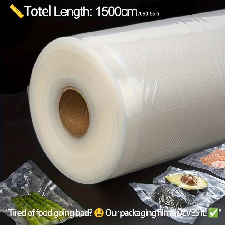 Bolsas de sellador de vacío AGASHE de 15 metros (opciones de 20/25/28/30 cm) - Clase alimentaria, diseño reforzado y hermético para carne, pescado, verduras, compatible con todas las máquinas de vacío.