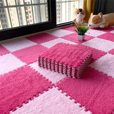 12 piezas Alfombras de Área Suaves, Baldosas de Alfombra de Poliéster Cuadradas, Alfombras Interbloqueables Lavables, 29.97 x 29.97 cm, con Lavar a Mano Sólo, para Dormitorio, Sala de Estar y Ventana de Bahía