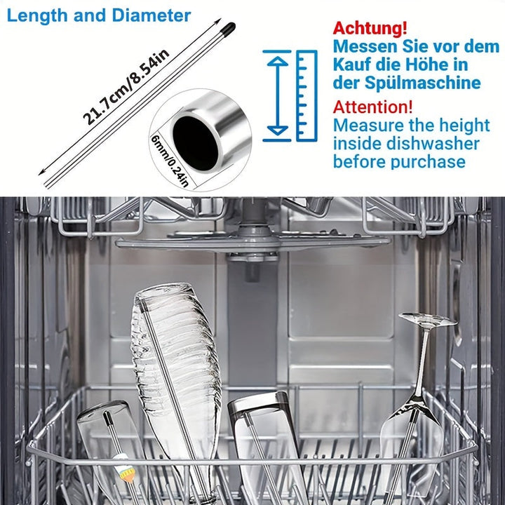 10pcs 8.54 Pulgadas Lavavajillas Estante De Drenaje, Cubiertos De Vidrio De Acero Inoxidable De Drenaje Reemplazos + 1pc 7.87 Pulgadas Cepillo De Detalle, Adecuado Para El Conjunto De Cesta De Lavavajillas Ordinario