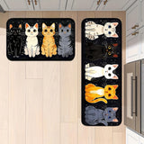 Alfombras de cocina con diseño de gatitos lindos: antideslizantes, duraderas y cómodas para el hogar, la oficina y el baño - Disponibles en varios tamaños.