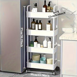 Carro de almacenamiento de PVC duradero con ruedas fáciles de mover - Organizador de cocina de varios niveles moderno, diseño seguro para gatos, ideal para dormitorio, cocina, baño - Blanco y negro, uso familiar de 40 personas, solución de almacenamiento