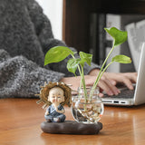 1pc Jarrón Hidropónico de Zanahoria Verde, Jarrón de Vidrio Transparente para Arreglo Floral para Decoración de Sala de Estar, Oficina y Escritorio, Adorno para el Hogar