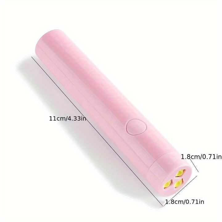 Lámpara de uñas compacta para uso portátil, con 3 cuentas, recargable por USB, adecuada para manicuras en casa - Material plástico, sin formaldehído, secador de uñas.
