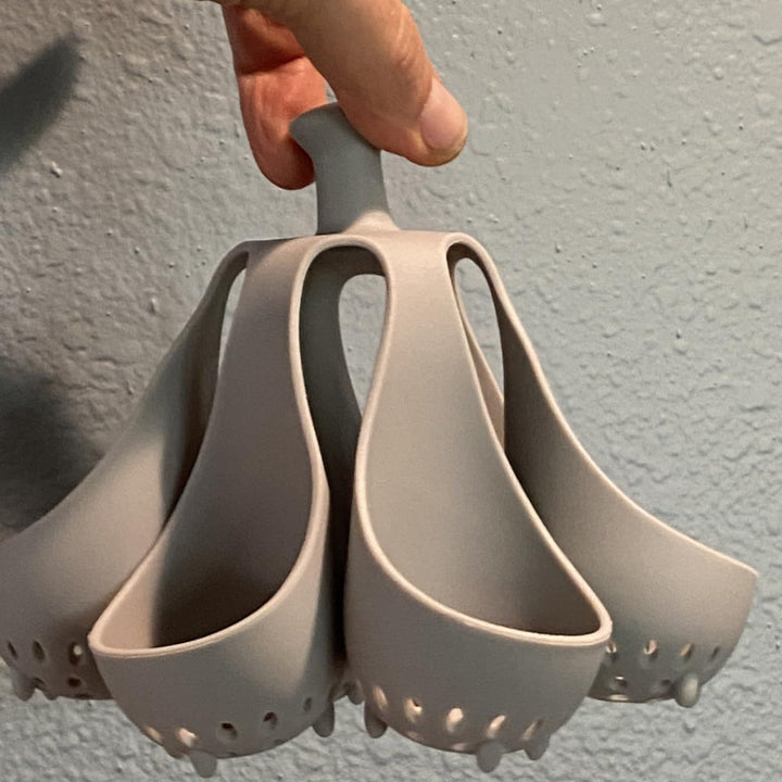 Vaporera de Silicona para 6 Huevos, Poacher Resistente a Altas Temperaturas con Drenaje y Asa, Herramienta de Cocina Flexible Lavable, Soporte para Hacer Huevos en la Cocina, Estante de Silicona Independiente | Utensilio Moderno de Cocina | Sujeta Huevos