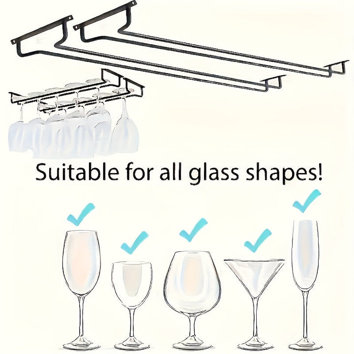 Soporte para copas de vino tinto colgante de 4/2 piezas para cocinas y comedores que permite un almacenamiento fácil de las copas con tallo. Di adiós al desorden, y es aplicable tanto en bares como en restaurantes