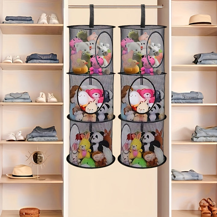 Organizador Plegable de Peluches con 43 Compartimentos - Bolsa Colgante de Malla para Habitación Infantil, Organizador Multiusos de Tela Duradera para Ropa, Guantes y Calcetines (), Diseño Compartmentalizado