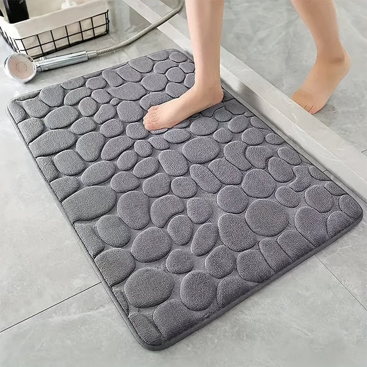 Alfombra de baño de coral suave, antideslizante, rápida secado, respaldo de PVC, lavable en máquina, poliéster de lujo, pila baja, rectangular, ideal para la entrada del baño, 15,75x23,62 pulgadas, hecha a mano, patrón geométrico, 100% poliéster, 100% PV