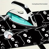 1 Funda de Tabla de Planchar de Alta Resistencia con Diseño de Gato Lindo - Tamaño Completo, Bordes Elásticos y Lavable a Máquina para Accesorios de Lavandería (Tabla no Incluida), 2D Plana