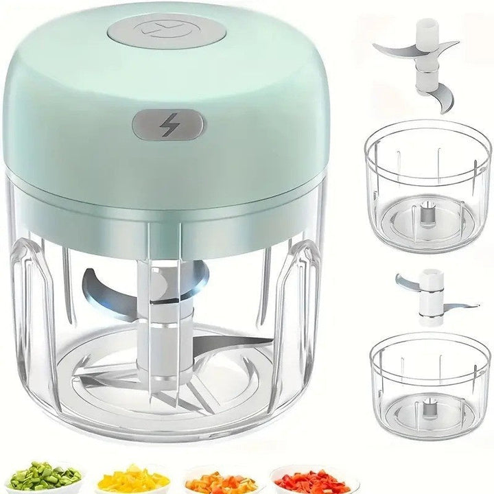 Mini Trituradora de Ajo Recargable de 8,45 onzas - Duradera y Resistente, Carga USB, 1200 RPM, Ideal para Triturar Ajo, Pimientos, Cebolla, Carne Picada, Frutos Secos y Más