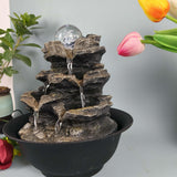 [Fuente de Sonido Natural de 3 Niveles] Fuente de Escritorio de Sonido Natural de 3 Niveles Alimentada por USB - Cascada de Resina para Decoración Relajante del Hogar y Oficina, Perfecta para Halloween, Bodas y Navidad