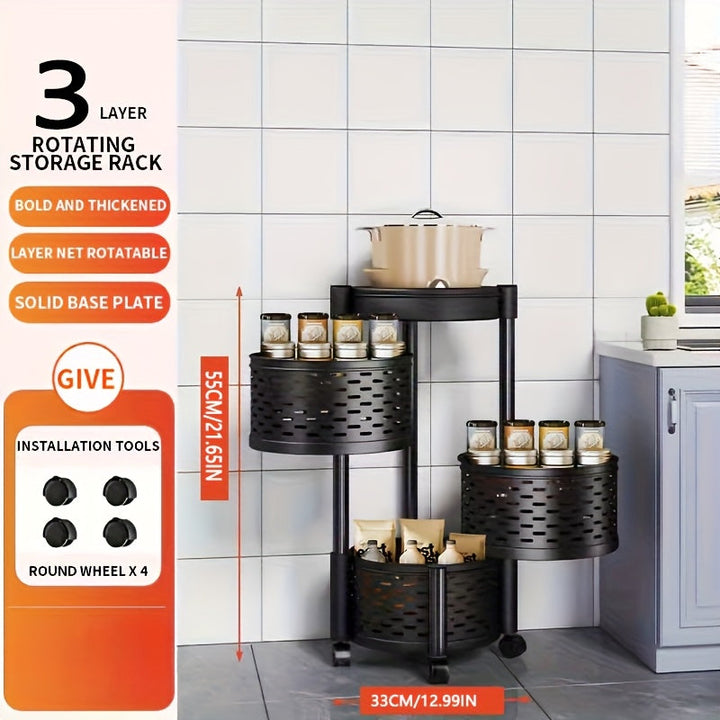 1 pieza de 3/4/5 niveles de carrito de almacenamiento rodante - Estructura de metal duradera con 3-6 cestas de plástico, organizador portátil blanco y negro para cocina, baño, despensa - Unidad de estantería móvil que ahorra espacio, almacenamiento de de