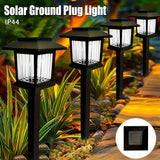 6 luces solares para tierra - Iluminación de senderos al aire libre con LED vintage, foco cálido/blanco, encendido/apagado automático, fácil de instalar, perfectas para jardín, cabaña, parque, carretera - Regalos ideales para Navidad y Halloween, ilumina