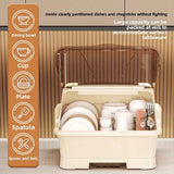 1 caja de almacenamiento de cocina de gran capacidad con tapa - A prueba de polvo, ideal para cubiertos, palillos, cuchillos, tenedores y especias - Organizador de plástico blanco para armarios y encimeras, solución de almacenamiento de cocina | Organiza