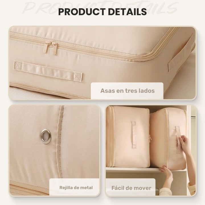 Organizador Ultra Ahorrador de Espacio Auto Compresión, Bolsa de Almacenamiento Nueva 2025 Gran Capacidad Versión Más Gruesa, Bolsas Resistentes para Edredones Mantas Ropa de Cama y Sábanas