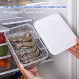Juego de 6 recipientes cuadrados de plástico de 2000 ml con tapas abatibles, cajas de almacenamiento multiusos aptas para congelador, material PP lavable a mano organizador de cocina para pescado, carne y conservación de alimentos