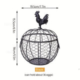 Canasta para huevos, canasta de frutas, bocadillos de nueces, cesta de almacenamiento de hierro, adornos artesanales, cestas para estanterías