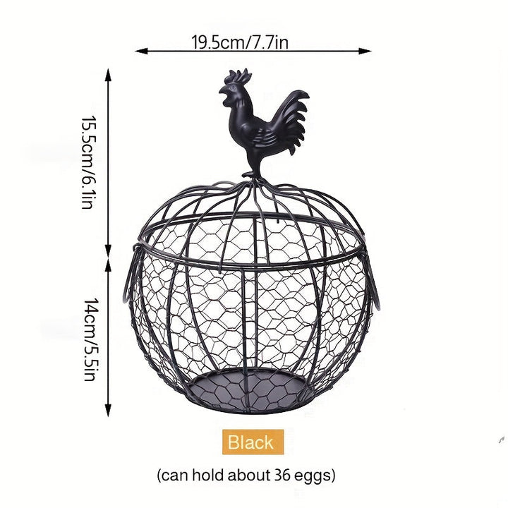 Canasta para huevos, canasta de frutas, bocadillos de nueces, cesta de almacenamiento de hierro, adornos artesanales, cestas para estanterías
