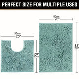 Alfombrilla De Baño De Chenilla De 2 Piezas, Alfombra De Baño En Forma De U Y Rectangular, Alfombra De Felpa Suave Y Peluda Para Baño, Alfombrilla De Inodoro Antideslizante Y Absorbente De Agua, Decoración De Baño
