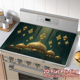 1 Pieza de Película Protectora para Horno/Stove/Secadora - Palacio Dorado Serenidad con Arquitectura Islámica en Azul Oscuro y Oro, Cubierta Antirrayas para Electrodomésticos de Cocina, Lavadoras, Estufas - Fácil Instalación, Escudo Elegante para Hogar,