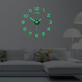 [Reloj Luminoso Silencioso de Pared] Reloj de Pared de Acrílico Luminoso Silencioso 1ud - Funciona con Batería, Números que Brillan en la Oscuridad, Instalación Fácil de Hacer Tú Mismo - Decoración para Sala de Estar y Dormitorio