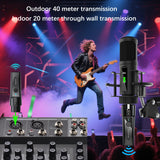 Transmisor y Receptor de Micrófono sin varillas 2.4Ghz, Sistema XLR, Adaptador Recargable para Mezcladora de Audio, Micrófono Dinámico