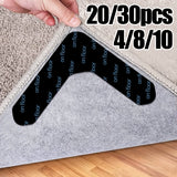 Sujetadores de alfombra con súper adherencia, cinta antideslizante para alfombras que evita que se enrollen, mantiene tu alfombra en su lugar y aplana las esquinas, lavable y removible de doble cara, sujetador de esquinas para evitar que se enrollen