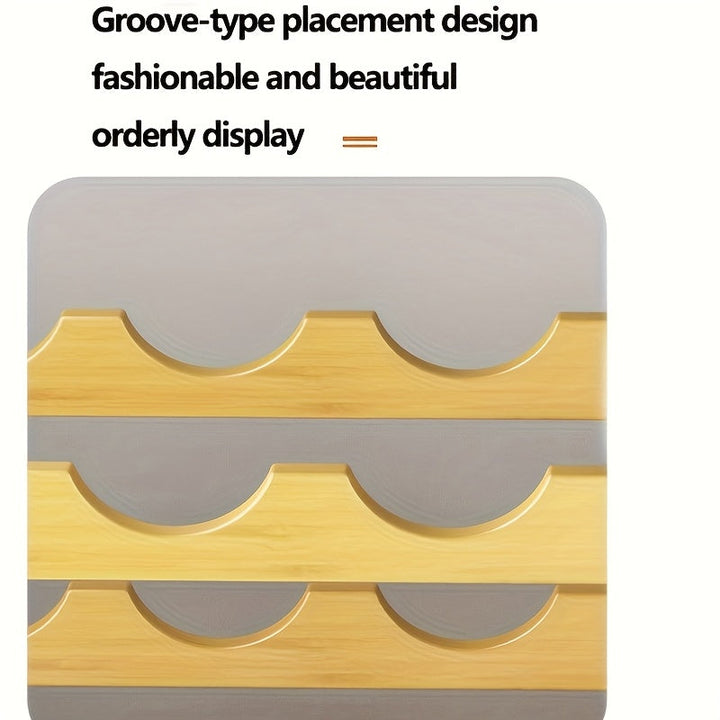 Soporte para Vinos de Bambú Natural de 2 Niveles con Acabado Pulido - Estantería Multifuncional Ahorradora de Espacio para Hogar y Cocina, Fácil Montaje, Diseño Sin Metal, Organizador de Cocina, Decoración Elegante