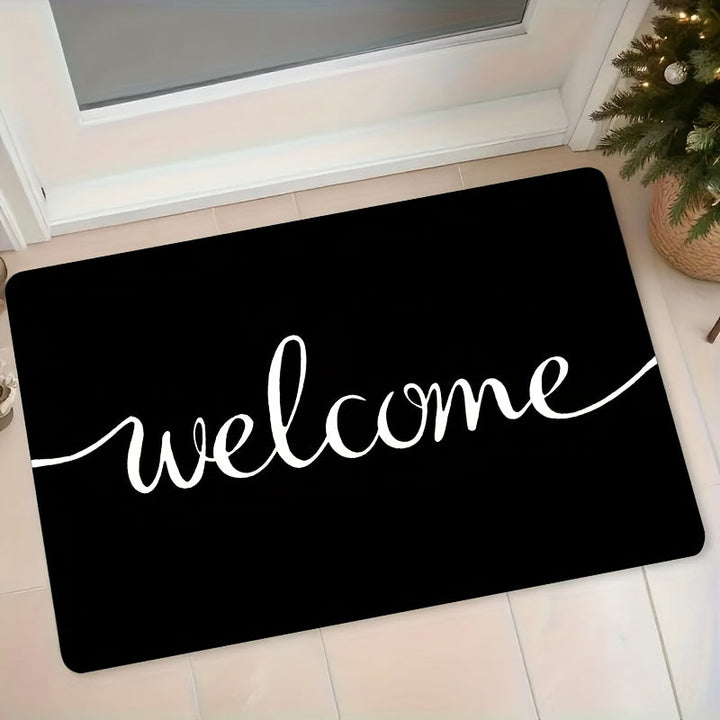 1 pieza de alfombrilla de bienvenida - Antideslizante, resistente al desgaste, fácil de limpiar, alfombrilla rectangular para interiores y exteriores, entrada, patio, áreas de alta circulación, lavable en máquina, alfombrilla de bienvenida para interiore