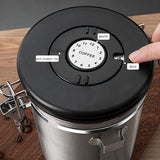 Depósito de Almacenamiento Multifuncional de 1.5L, Tanque Sellado de Acero Inoxidable para Granos de Café, Tanque de Conservación de Frescura Duradera con Cuchara