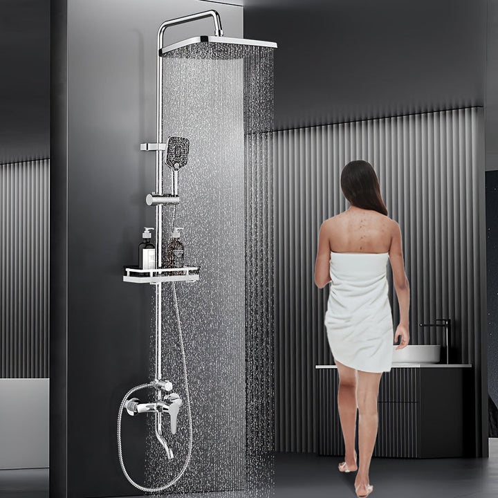 1 Juego de Ducha de Lujo Multifuncional, Cabeza de Ducha de Grifo de Cobre, Juego de Baño de Hogar, Equipado con Cabeza de Ducha de 11,81 Pulgadas de Ancho, Regalo de Halloween/Navidad, Accesorios de Baño de Hogar