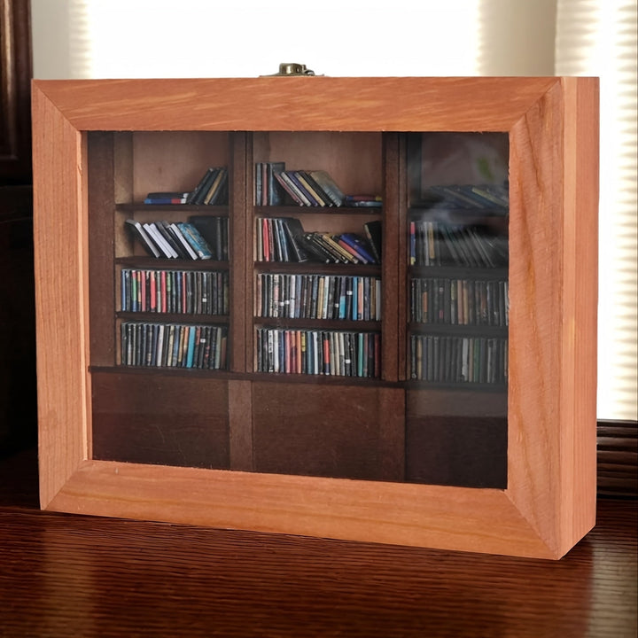 Estantería Ansiosa con 200 Libros en Miniatura Únicos - 24.99 x 19.99 cm - Exhibición Creativa y Decoración Relajante, Estantería Vibrante, Decoración de Oficina de Carpintería, Estantería Pequeña Vibrante para Escritorio y Decoración de Estantería