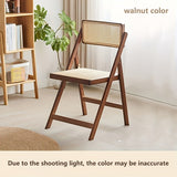 1pc Silla Plegable Roja con Respaldo de Ratán - Transpirable, Taburete de Madera Dura para Comedor y Oficina, Decoración del Hogar, Silla Plegable