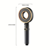 1pc, Cabezal de Ducha de Alta Presión con Tres Modos - Ahorro de Agua, Rociador Manual Ajustable, 5 Modos para una Experiencia Mejorada, Montaje en Pared, Diseño Redondo, Accesorio Moderno para Baño | Duradero y Resistente