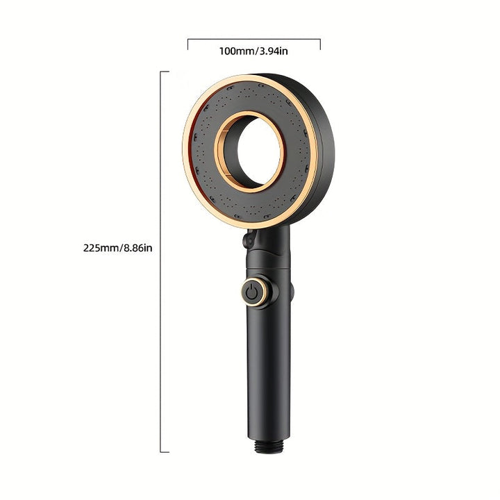 1pc, Cabezal de Ducha de Alta Presión con Tres Modos - Ahorro de Agua, Rociador Manual Ajustable, 5 Modos para una Experiencia Mejorada, Montaje en Pared, Diseño Redondo, Accesorio Moderno para Baño | Duradero y Resistente