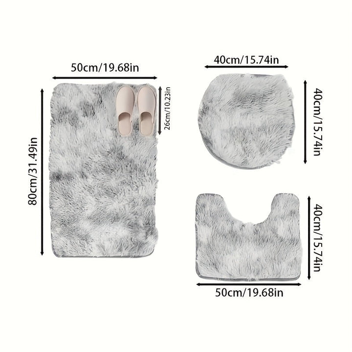 3 piezas de alfombrilla suave de felpa con estampado de rayas, alfombrilla de felpa de lujo moderna, absorbente, antideslizante, adecuada para baño, decoración del hogar, alfombrilla de área.