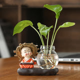 1pc Jarrón Hidropónico de Zanahoria Verde, Jarrón de Vidrio Transparente para Arreglo Floral para Decoración de Sala de Estar, Oficina y Escritorio, Adorno para el Hogar