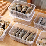 Juego de 6 recipientes cuadrados de plástico de 2000 ml con tapas abatibles, cajas de almacenamiento multiusos aptas para congelador, material PP lavable a mano organizador de cocina para pescado, carne y conservación de alimentos