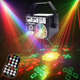 Luz LED 3 en 1 USB con patrón activado por sonido RGB, luz parpadeante, metal negro, USB portátil y práctica, adecuada para bodas, día de San Valentín, fondo de escena, luz de proyección para fiestas, bares, discotecas, cumpleaños, Navidad, clubes, gimna