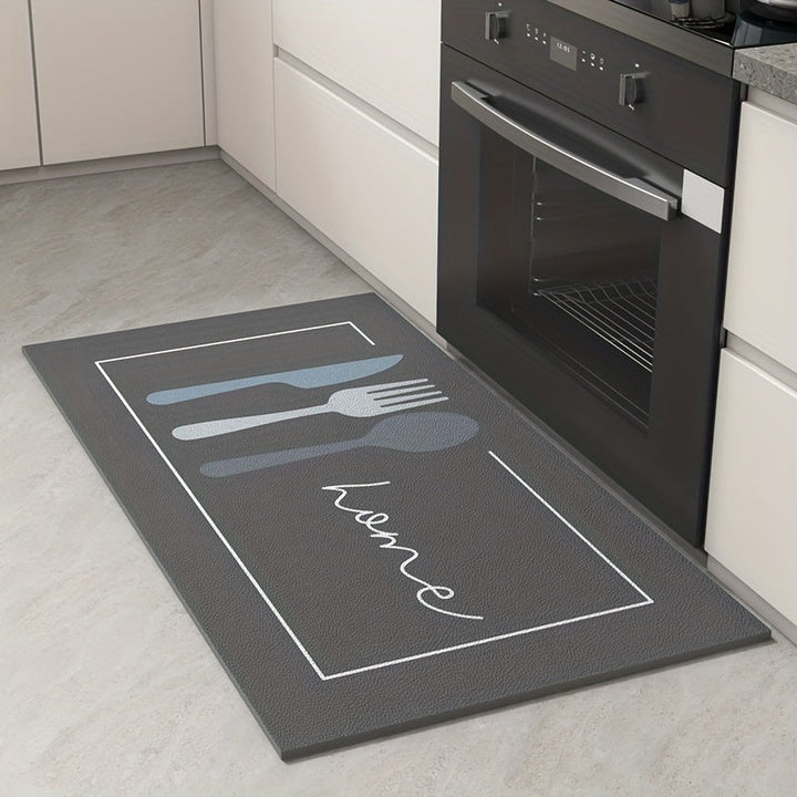 1pc Alfombra de cocina de piel sintética Dongyang, antideslizante, hecha a máquina, lavable a mano, duradera, tapete de tira larga para entrada, pasillo, lavandería, sala de estar