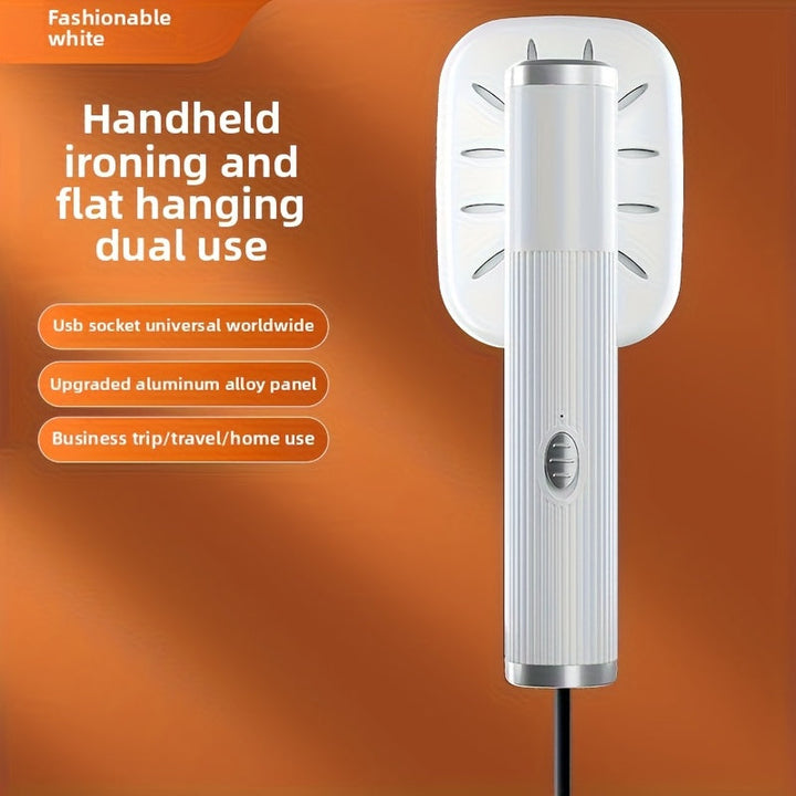 Plancha de mano portátil con USB, doble función para planchar y colgar, elimina arrugas rápidamente. Ideal para tejidos de punto, fibras sintéticas, lino, seda, negocios, viajes y uso en el hogar. Compacta y fácil de llevar, mantiene la ropa impecable y