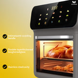 VIVIDAY, freidora de aire de gran capacidad con pantalla digital, interior antiadherente, 3 modos (auto, preestablecido, temporizador), construcción de acero inoxidable, ideal para uso en cocina doméstica, electrodoméstico de cocina moderno, vajilla dura