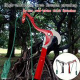 Tijeras de poda de rama de alta montaña - Eficientes tijeras telescópicas de rama alta para la recolección de árboles frutales, poda de árboles y uso agrícola - Mango ergonómico negro con anclaje de cuerda verde, hoja de acero aleado duradera, no necesit