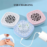 Aspiradora Mini Compacta USB LYYKLLY para Manos y Uñas - Recogedor de Polvo Ligero Portátil, Motor Cepillado 20000 RPM, Sin Batería ni Plástico, Ideal para Viajes y Hogar (Rosa Brillante/Blanco/Azul)